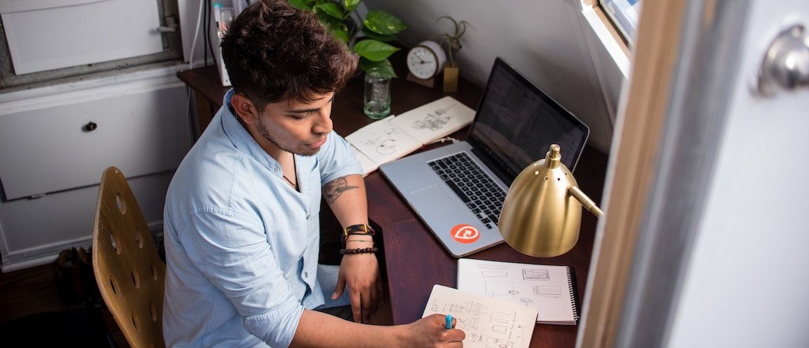 Image of team member working from home.