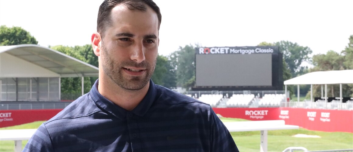 Image of tech expert BJ Mazmanian during Rocket Mortgage Classic interview.