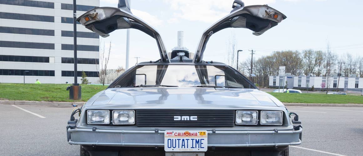 A Replica Of The Back To The Future Car
