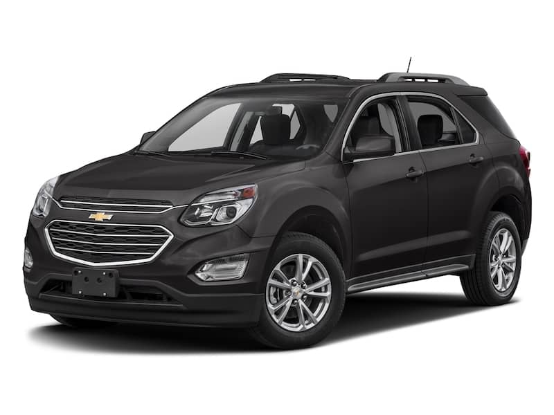Black Chevrolet Equinox front exterior view.