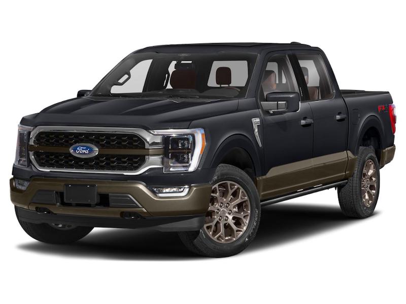 Black Ford F-150 front exterior view.
