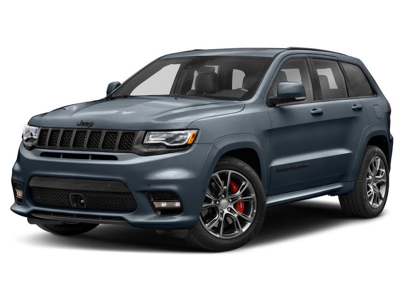 Dark gray Jeep Grand Cherokee front exterior view.