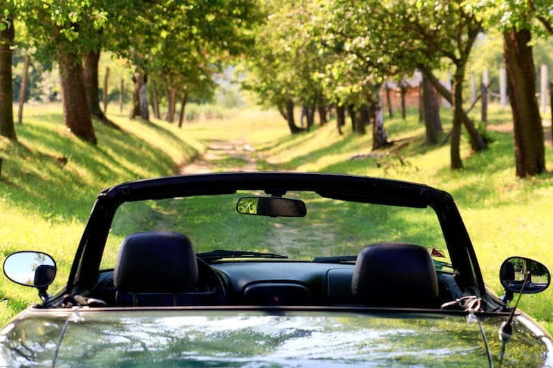 Mazda Miata Convertible Roadster With Top Down