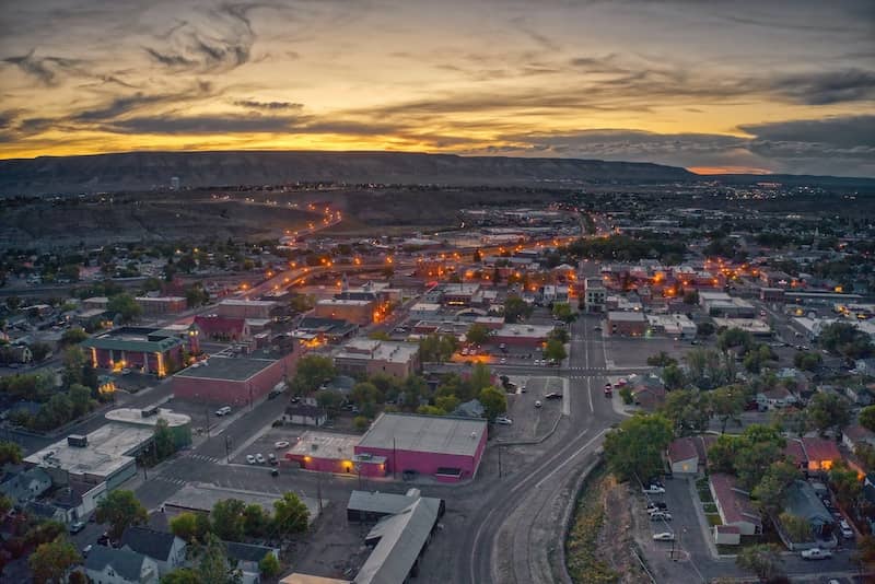 A skyline view of Rocker Springs, Wyoming.