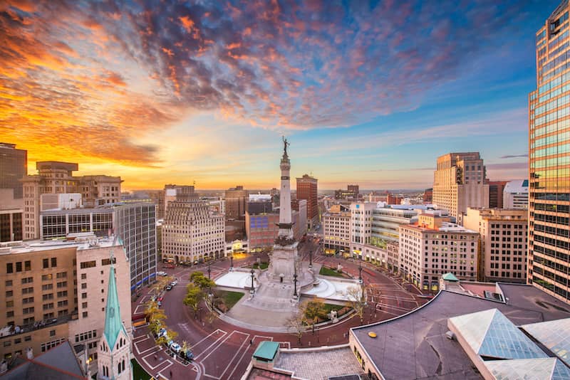 The Indiana skyline.
