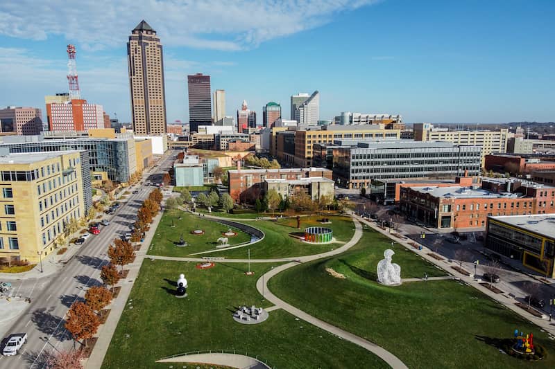 The skyline view of Iowa.