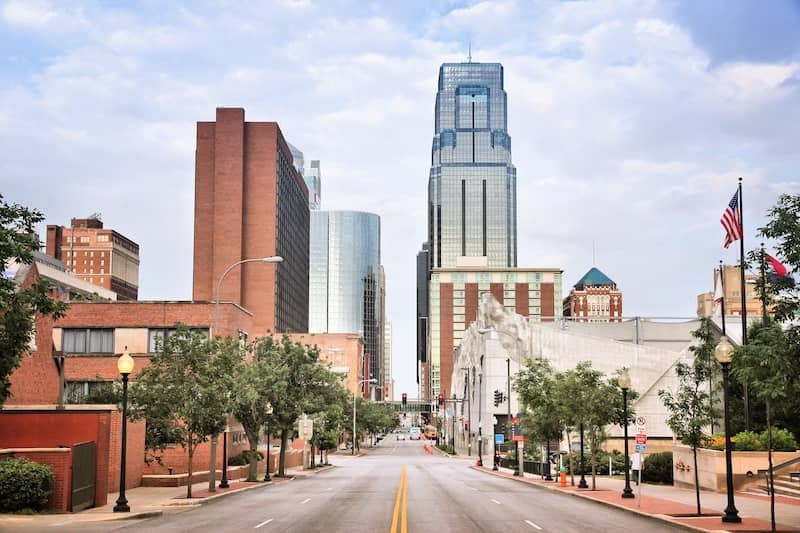 The downtown view of Kansas City, Missouri.