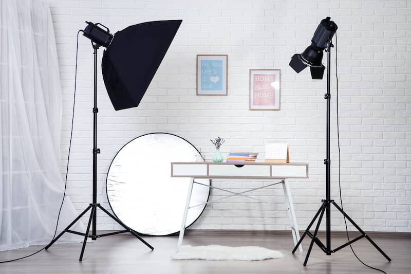 Small photo studio in finished basement.
