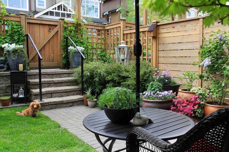 Include potted or hanging plants.