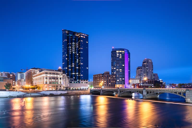 Bright Buildings Photographed From Across The River