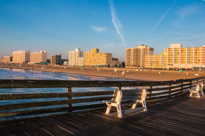 Virginia Beach Boardwalk As Seen From The Ocean Front Fishing Pier