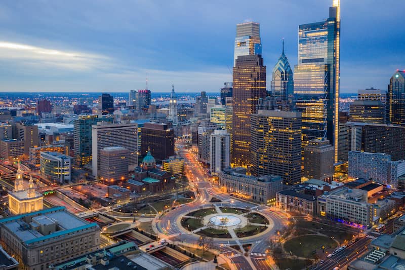 Aerial of Logan Circle PA