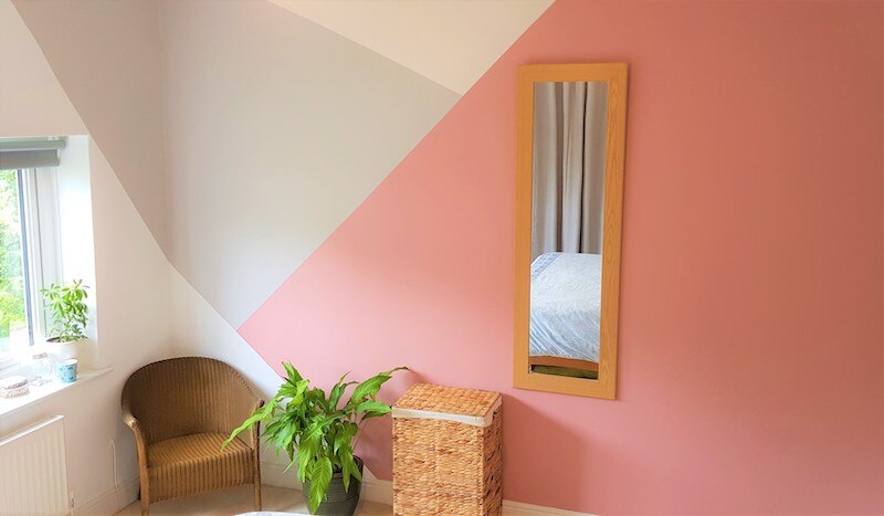 Geometric pattern painted onto wall.