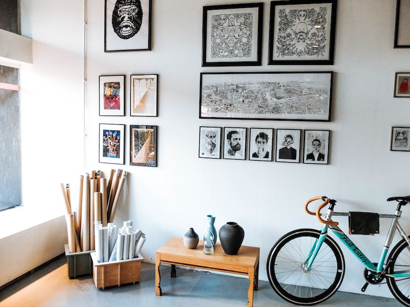 Gallery wall with console table