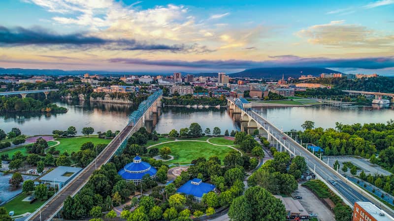 Aerial View Of Chattanooga Tennessee