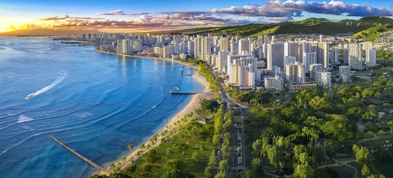 Honolulu, Hawaii skyline, most sustainable cities in the US, most eco-friendly cities, Greenest cities in the US