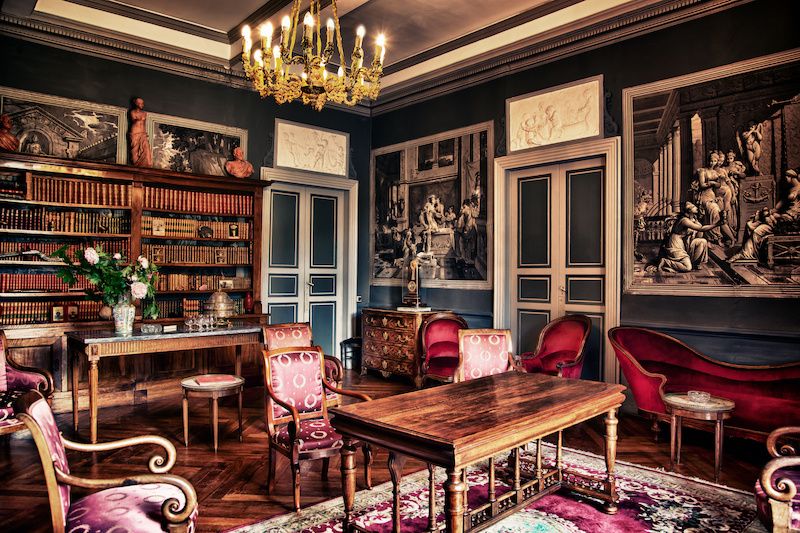 Salon Rouge in a Victorian home