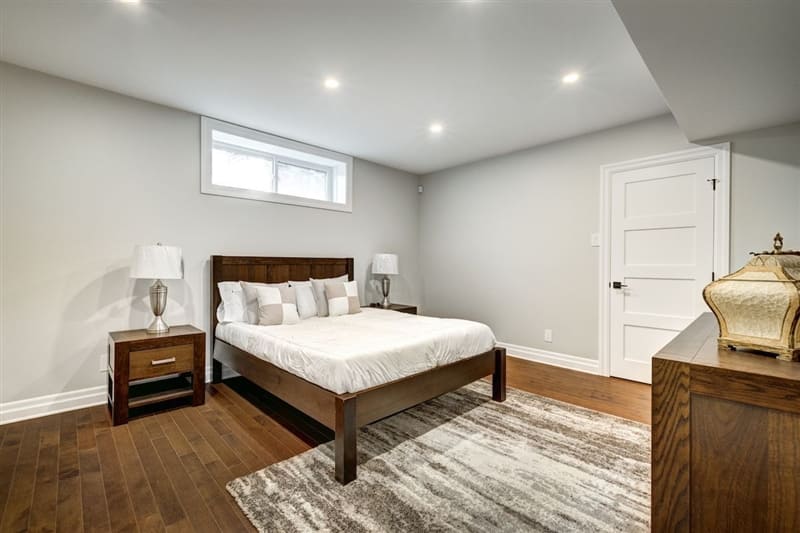 Guest bedroom in basement.