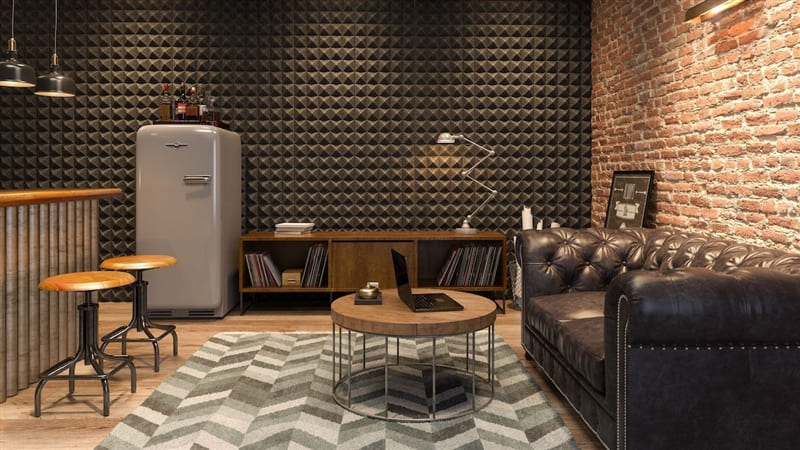 Small studio sized apartment in a basement.