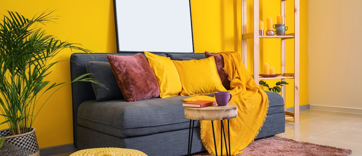 Bold yellow room.