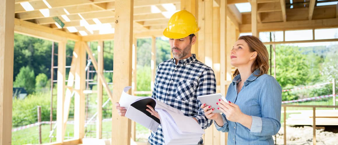 building house and discussing plans
