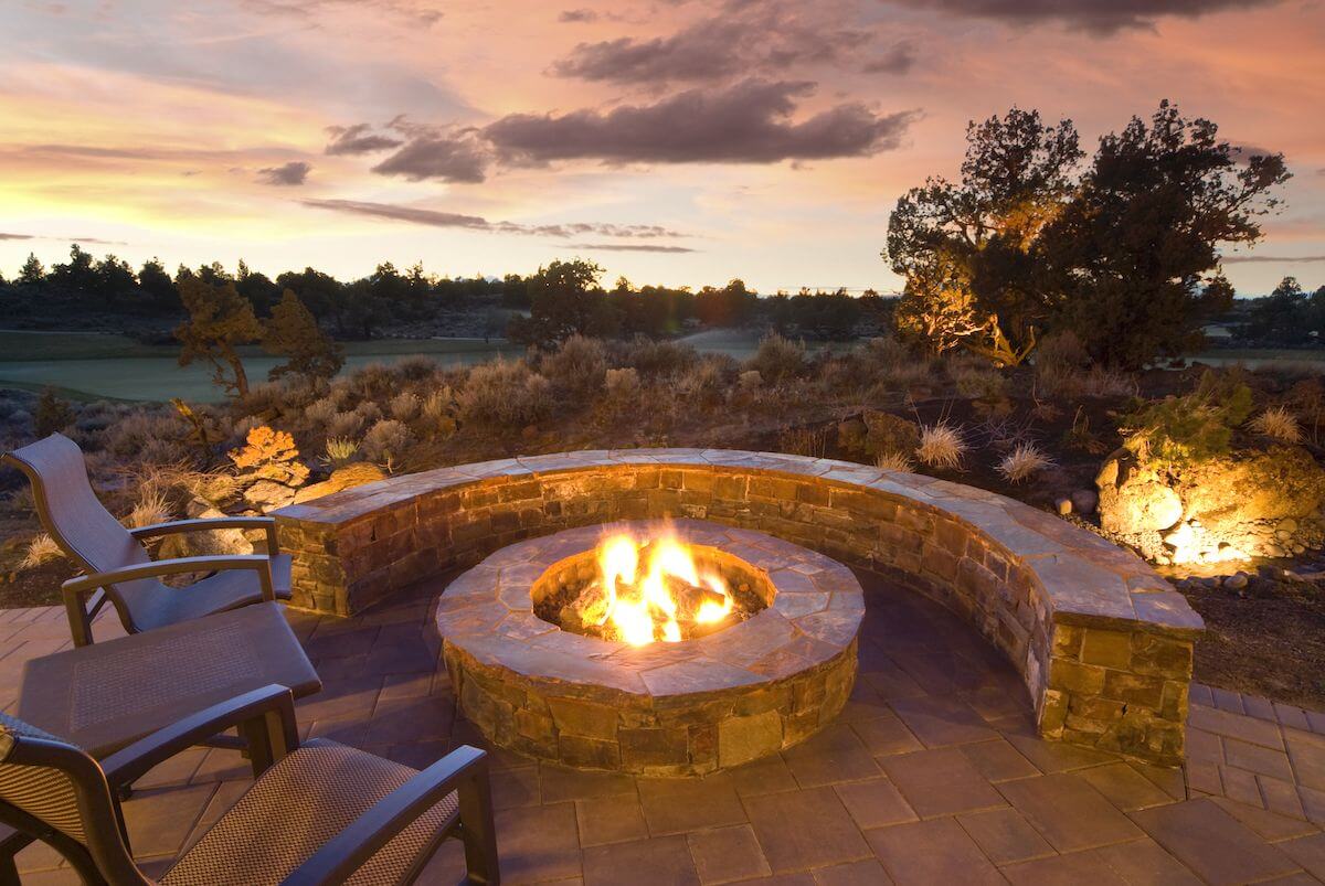 outdoor fire pit with great view