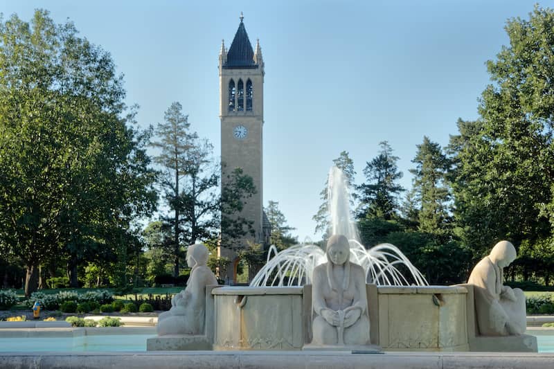 Fountain Of The Four Seasons in Ames, Iowa.