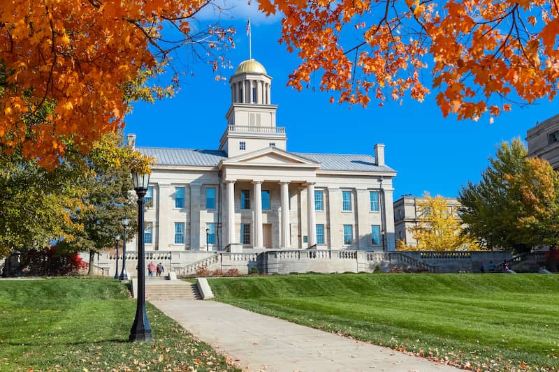 Iowa capital building in Iowa City.