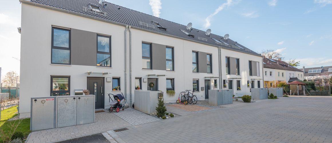 Modern townhouses.