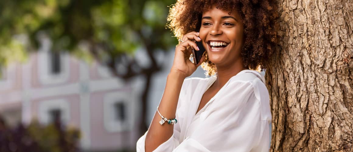 Woman Accepting A No Contingency Offer Over The Phone