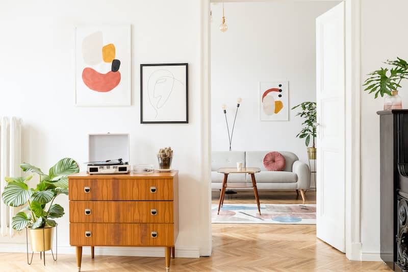 Interior Space With Pops Of Bright Color Throughout
