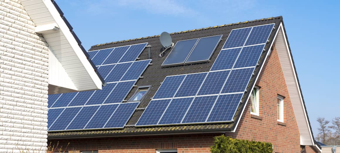 roof with solar panels