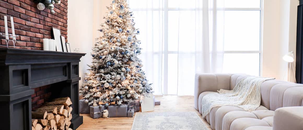 Living Room Staged For Holidays