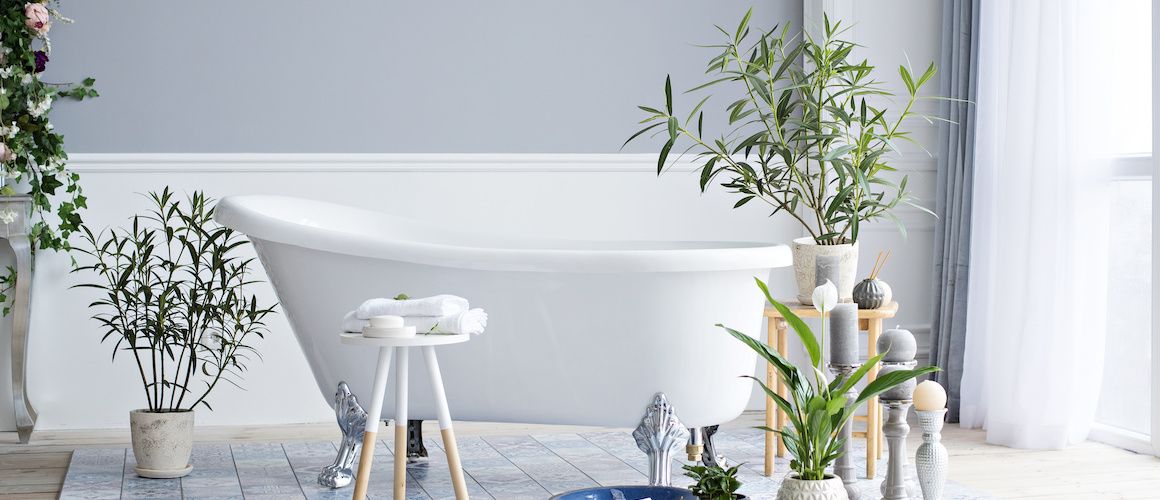 White spa-like bathroom.