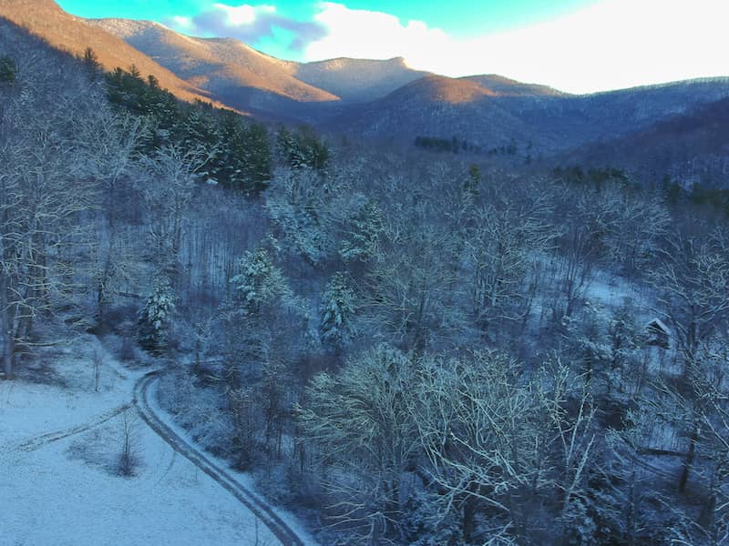 Asheville, North Carolina snowy mountains