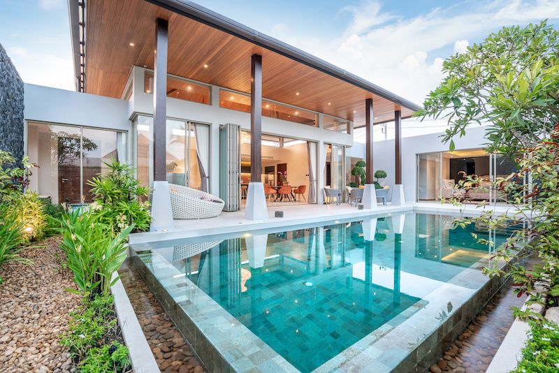 luxury resort with in-ground pool