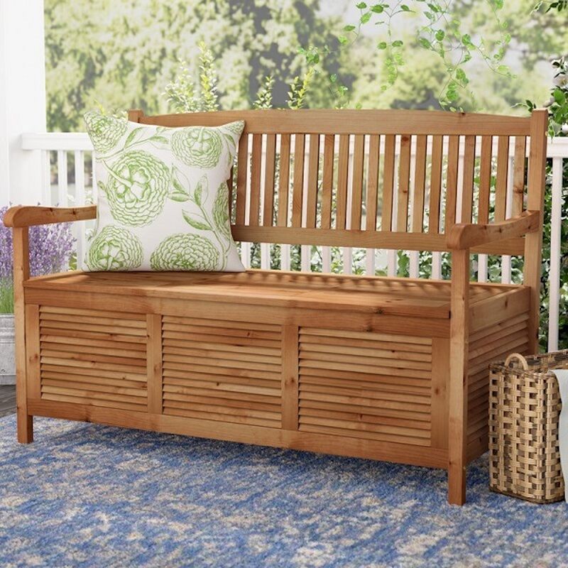bench with storage component underneath