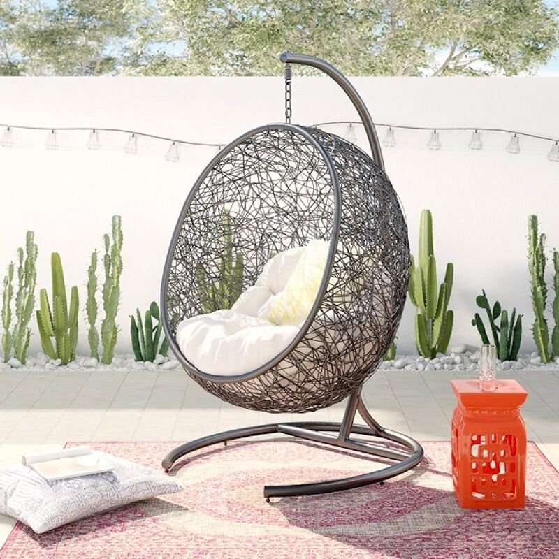 hanging half-dome outdoor swing chair