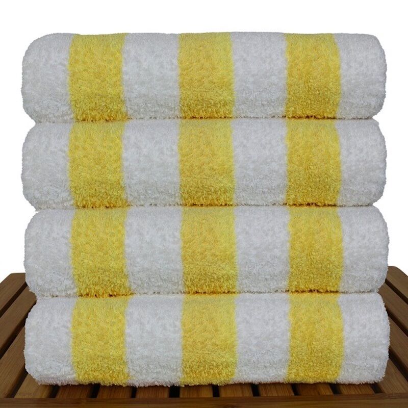 bright yellow striped towels