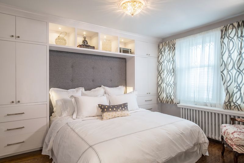 Storage incorporated into bedroom design