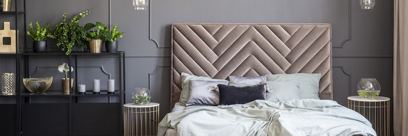 Upholstered headboard.