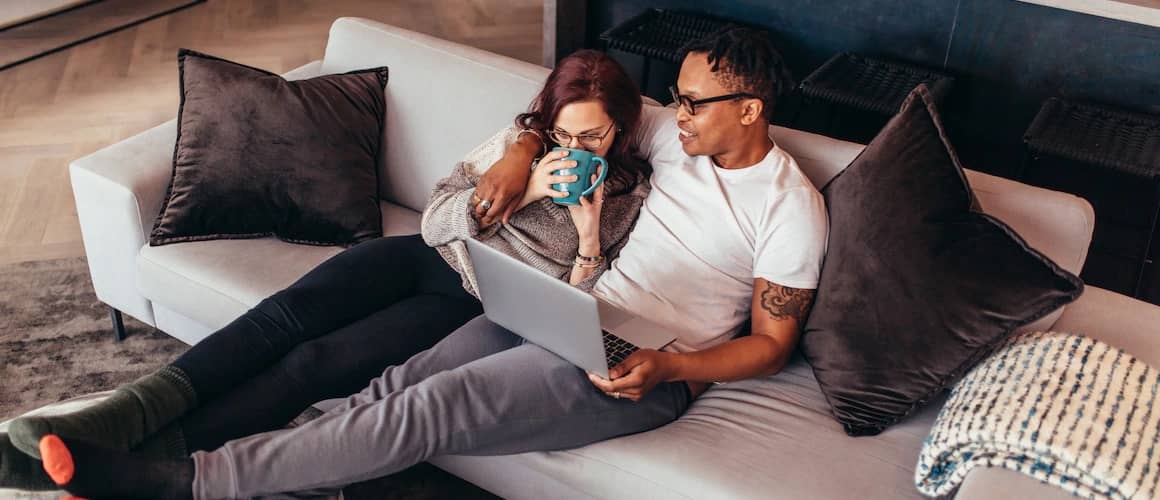 Couple on couch.