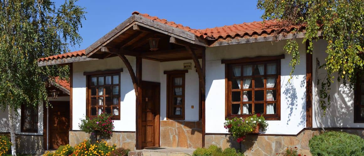 House made of stone and wood.