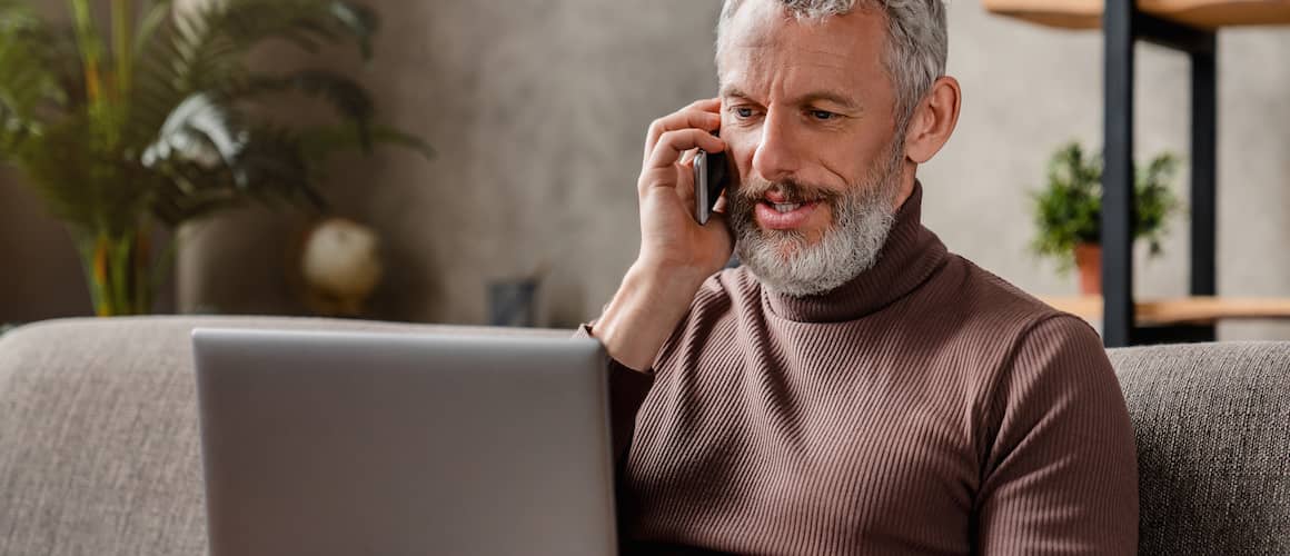 Man checking on capital gains tax