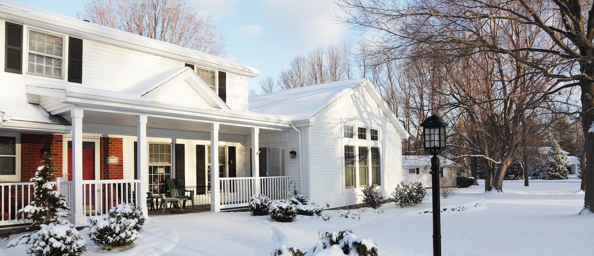 House covered in snow.