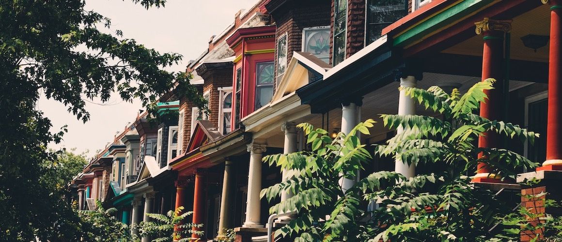 Row of townhouses.